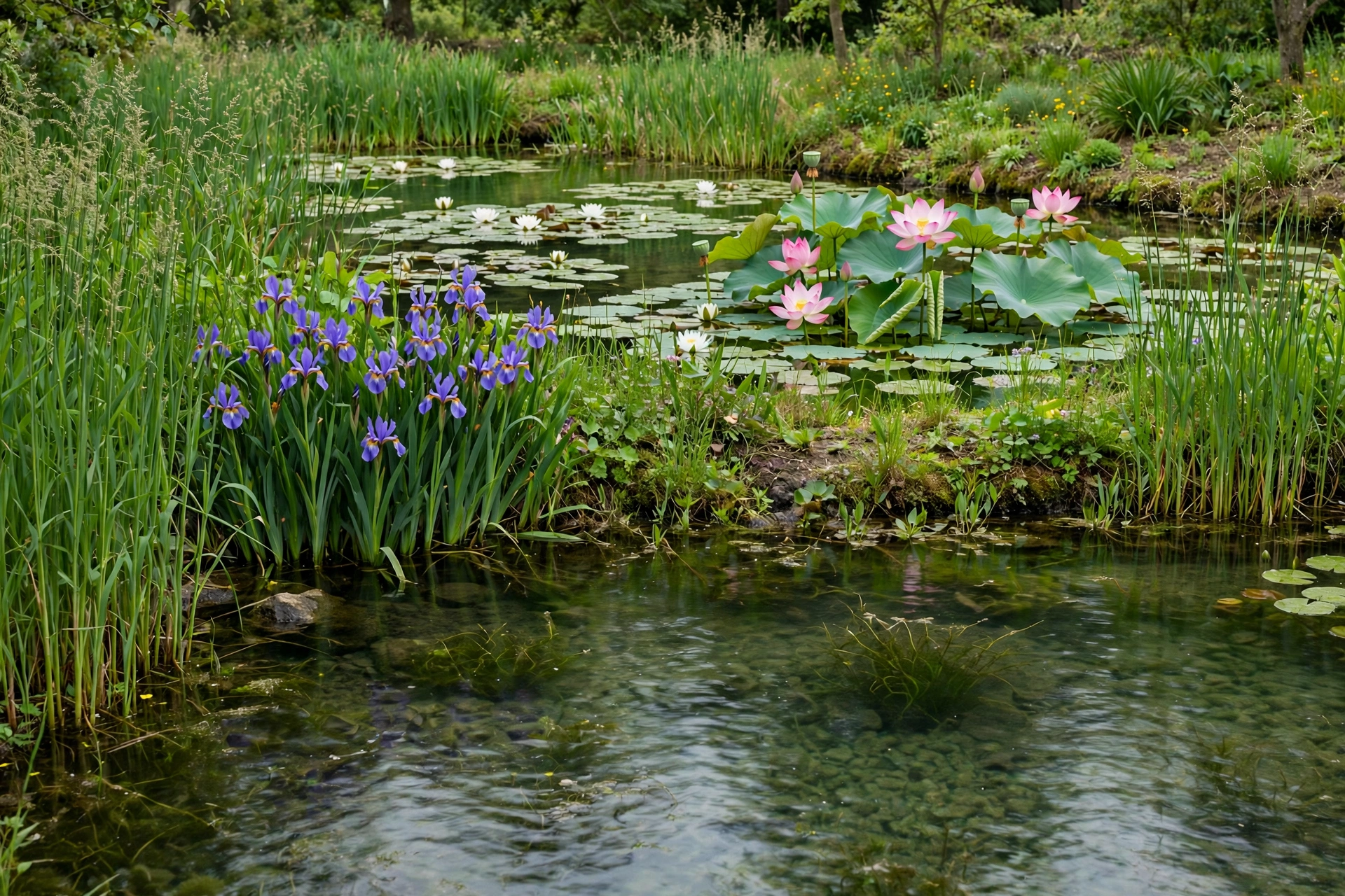 水池湿地种什么？水生植物品种选择与净化搭配